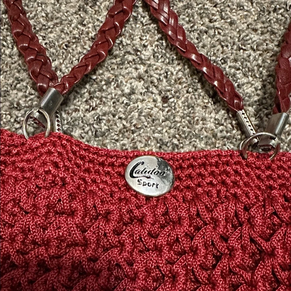 Calidad Sport D’Stylo Italian Vintage Red Macrame Purse